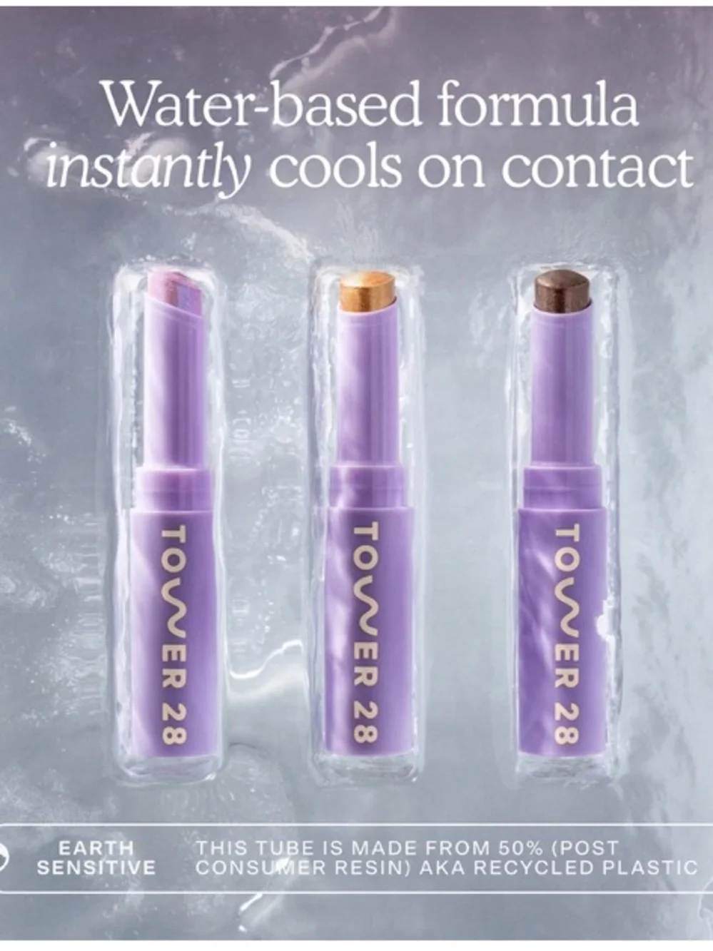 Tower 28 GoGo Cooling Shimmer Eyeshadow Stick BUNGALOW - True Gold NIB